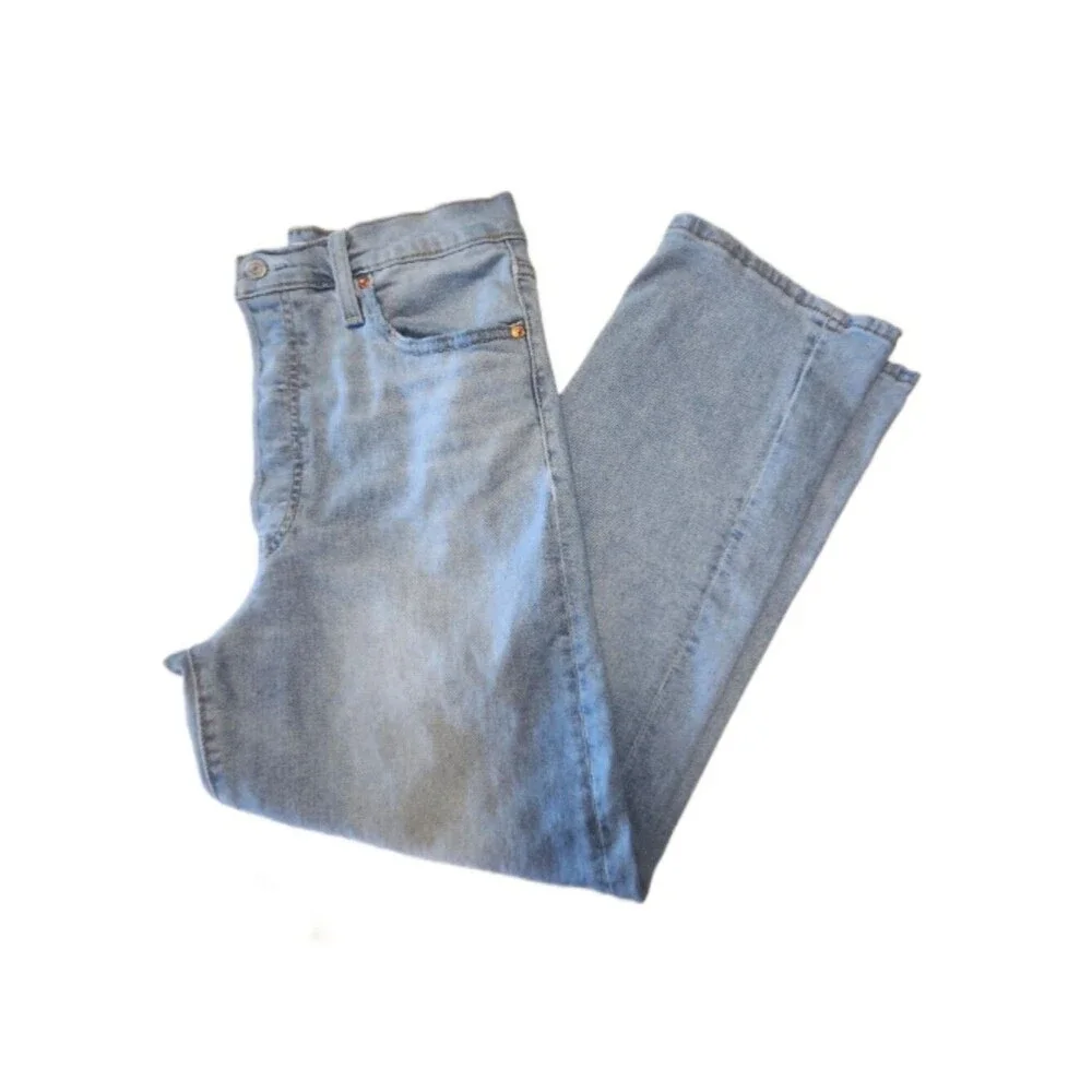 Levi's Light Wash Ribcage Straight Ankle, Button Fly, Denim Jeans 29